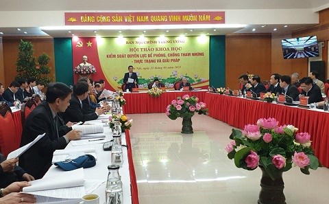 Bàn giải pháp kiểm soát quyền lực để phòng, chống tham nhũng